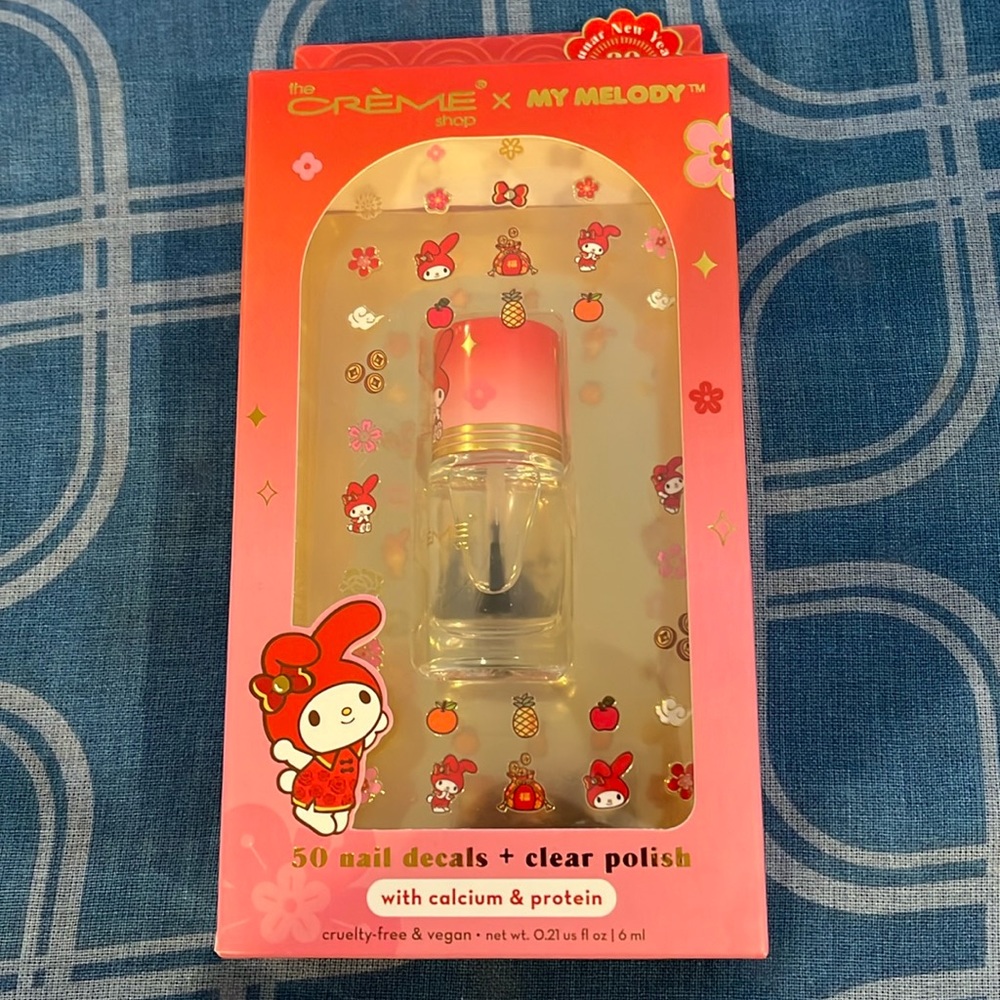 My Melody x Creme Shop Lunar New Year Nail Decals and Clear Polish
